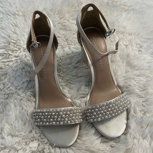 Kelly & Katie Hildie Pearl Strap 2 Inch Bridal Heels